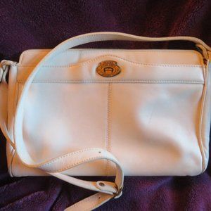 White Ladies Aigner Purse with Shoulder Strap